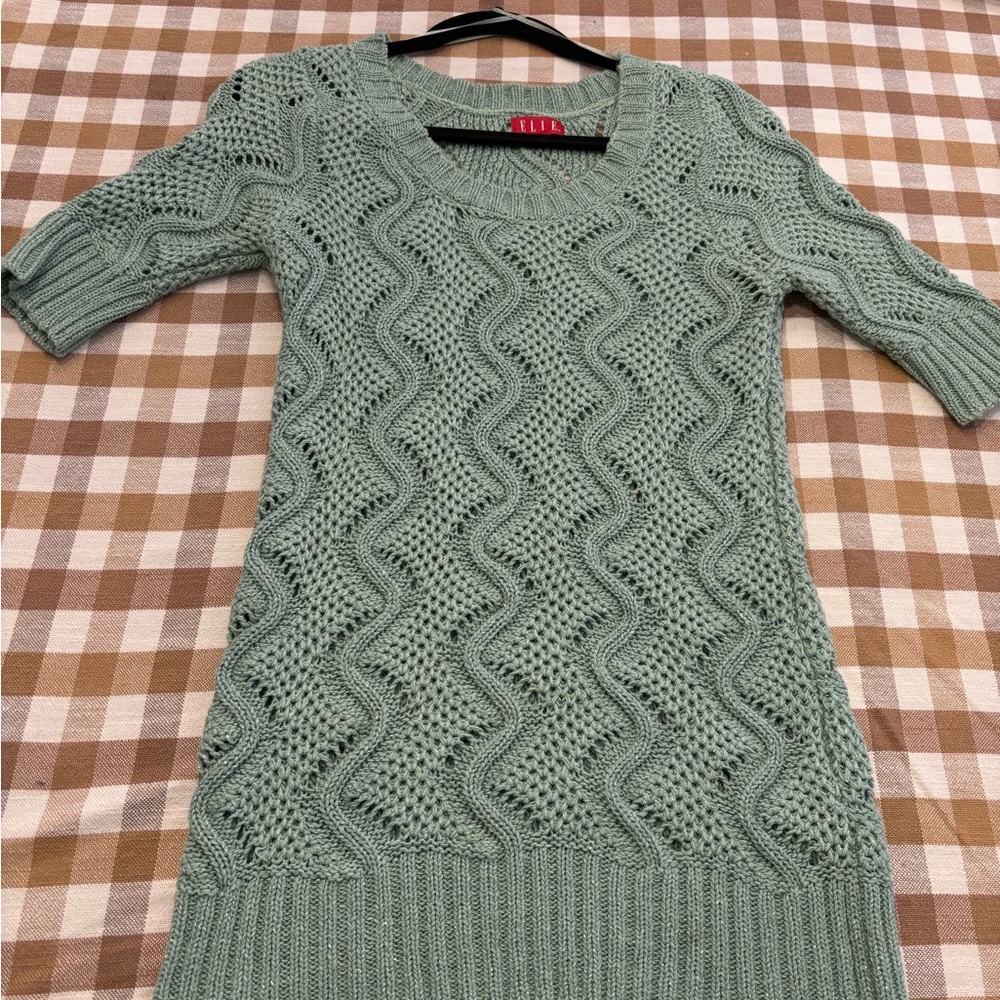 Elle Sage Green Tunic Sweater